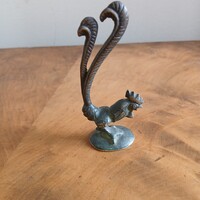Lenyűgöző régi art deco réz kakas szobor (9,7x4,2x2,8 cm)