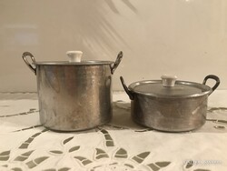 JÁTÉK EDÉNY - 4 db - FAZÉK - LÁBOS - FEDŐK - 8 x 7 cm - 8 x 4 cm - RÉGI - HIBÁTLAN