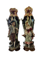 Fiú–lány porcelán váza pár (kb. 50 cm)