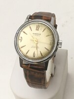 KHEDIVE original, refurbished 17 jewel Swiss watch, wristwatch with leather strap