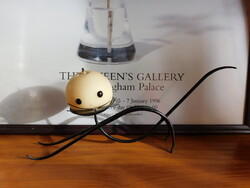 Retro kovácsoltvas cica gyertyatartó eredeti cicafej gömbgyertyával - 60-as évek