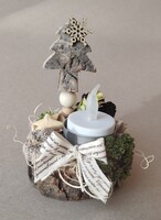 Karácsonyikis asztaldíszek elemes teamécsessel