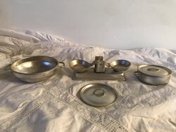 JÁTÉK EDÉNY - 5 db  - MÉRLEG - 11 x 4 x 4 cm - TÁL - 8 x 3  - RÉGI - HIBÁTLAN