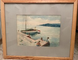 Akvarell életkép, Balatonalmádi (Takács Gyula, 1967.júl.)