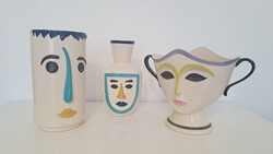 Kerámia váza trió, Picasso motívumokkal