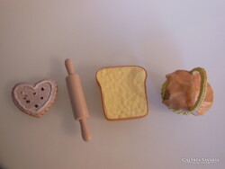 MINIATŰR - 4 db - KONYHAI ESZKÖZ -  SODRÓFA - 7 x 1 cm - KERÁMIA SZÍV - 4 x 3 cm