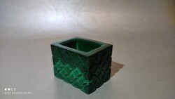 Malachit üveg doboz  cigi kínáló igen ritka darab jelzett eredeti