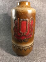 Retro Ny-német Scheurich Fat lava kerámia váza 18 cm