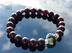 Gránát - Prehnit ásványkarkötő