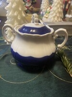Zsolnay porcelán alapmázas cukor tartó