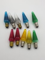 10 db retro régi szines karácsonyi izzó, égő