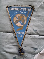 Tatranský Pohár Poprad 1978 – vintage jégkorong zászló/vimpel