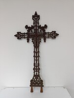 Vas feszület antik öntöttvas kereszt feszület keresztény Jézus szobor gyermek templom temető 112