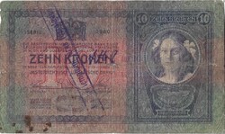 10 korona 1904 A Fehértemplomi Járás Főszolgabíró bélyegzéssel