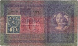 10 korona 1904 Csehszlovák bélyeggel 2.