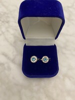 Kék-fehér köves ezüst fülbevaló