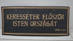 Keressétek először Isten országát Máté 6:33. bibliai egyházi idézet kartonon