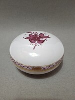 Herendi purpur Apponyi mintás bonbonier, doboz, 12 cm