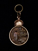 1914 ARANY ÉS BRONZ EMLÉKÉREM KRASNIKI DIADALMAS CSATÁBAN AZ OROSZOKTÓL ELVETT ÁGYÚBÓL...