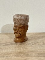 Kerámia paraszt ember fej pohár korsó