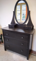 IKEA Hemnes 3 fiókos komód - ovális tükrös szekrény - 110x96,5/190 cm