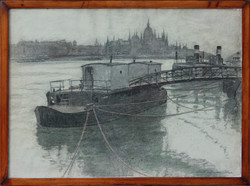 Beck Schwarz Elza: Dunai részlet a Parlamenttel