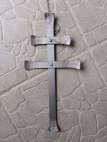 Kovácsoltvas Kézműves Kettős kereszt vas Kapu kerítés kemence dísz hagyományőrző