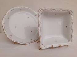 Zsolnay aranytollazot porcelán köretes , kináló tortatál