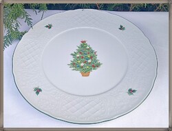 Hatalmas, német Schumann, karácsonyi mintás, porcelán sütemény kínáló tál