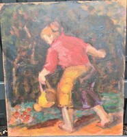 Baranyó Sándor -Virágot öntözö