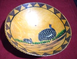 South African Handmade 24 cm Wooden Folk Bowl