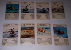 1970'S NÉMET BERLINER SPIELKARTEN - HELIKOPTER KVARTETT játékkártya  szabály + pótlap JÓ ÁLLAPOTBAN
