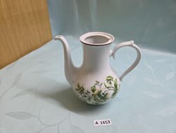 A1653 Hollóházi zöld virágos kávé kiöntő 15,5 cm