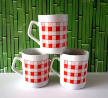 RETRO ZSOLNAY PORCELÁN BÖGRE,CSÉSZE,KOCKÁS MINTÁVAL
