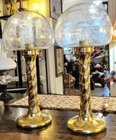 Art Deco Csavart Oszlopos Lámpapár (Hollywood Regency Stílus) – 55 cm