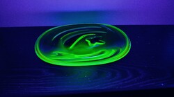 1.5kg Sommerso rétegelt uránium üveg uránüveg tál asztalközép Murano