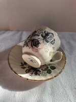 Angol  (aynsley) rózsás kávés csésze és alj.