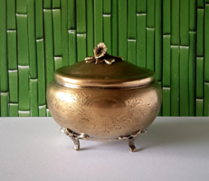 Antik,monarchia korabeli sárgaréz cukortartó ezüstözött belsővel