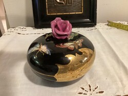 Herendi Bakosné Éva által festett bonbonier , ékszertartó