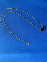 Női sárga arany lánc 14 kt. ónix  kővel!