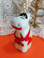 Figurális, porcelán, modern,  tehénke sószóró, sótartó