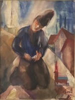 FONÓ (Fleischer) Lajos (Budapest, 1889 – Usa, 1951): Térdepelve a fényben.