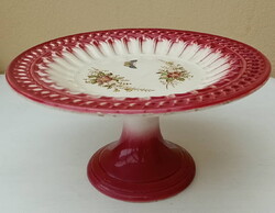 Antik fajansz  Wilhelmsburg talpas kínáló- tortatál.