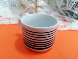Zsolnay, ritka Török János dizájn körbe feketecsíkos kávés csésze    65.