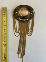 Marena handarbeit kitűző, nyakék