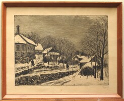 (N) Élesdy István (1912-1987) : Tél falun