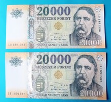 20000 Forintos 2024 LD , UNC sorszámkövető