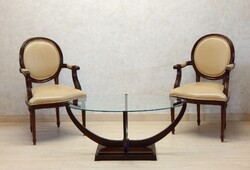 Dohányzóasztal ovális üveglapos. (R B - 51 ) Raktárról elérhető!