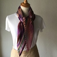 Plisszírozott, vintage színes sál, kendő  142 cm