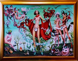 Kolozsvári Grandpierre Miklós "Szingli" c. olajfestmény, ingyen postával